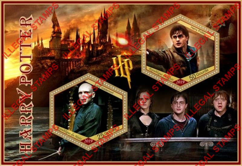 Haiti 2019 Harry Potter Illegal Stamp Souvenir Sheet of 2 Haiti 2019 Harry Potter Illegal Stamp Souvenir Sheet of 2