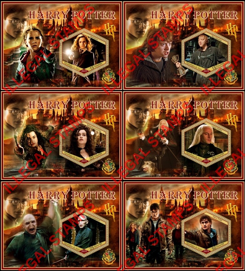 Haiti 2019 Harry Potter Illegal Stamp Souvenir Sheets of 1 Haiti 2019 Harry Potter Illegal Stamp Souvenir Sheets of 1