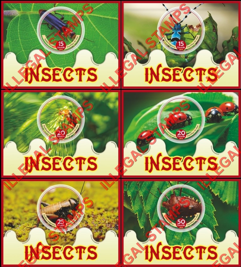 Haiti 2019 Insects Illegal Stamp Souvenir Sheets of 1 Haiti 2019 Insects Illegal Stamp Souvenir Sheets of 1