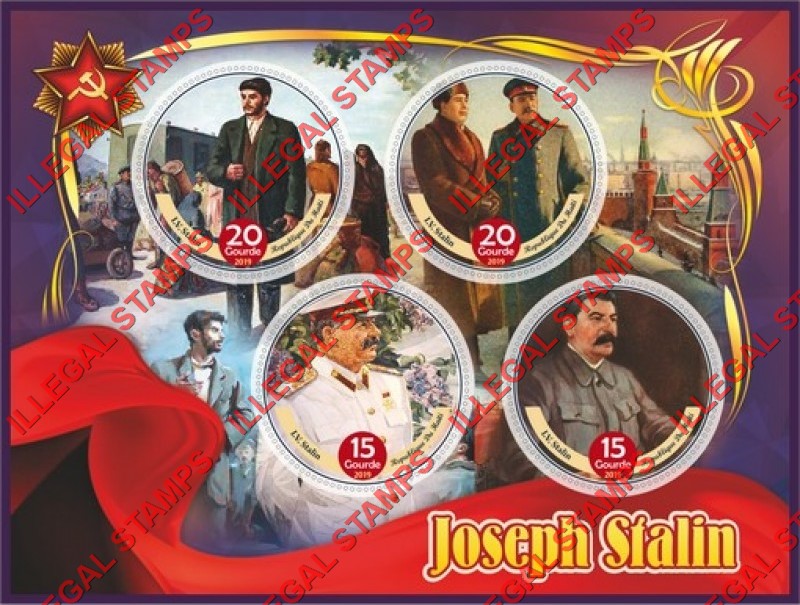Haiti 2019 Joseph Stalin (different a) Illegal Stamp Souvenir Sheet of 4 Haiti 2019 Joseph Stalin (different a) Illegal Stamp Souvenir Sheet of 4