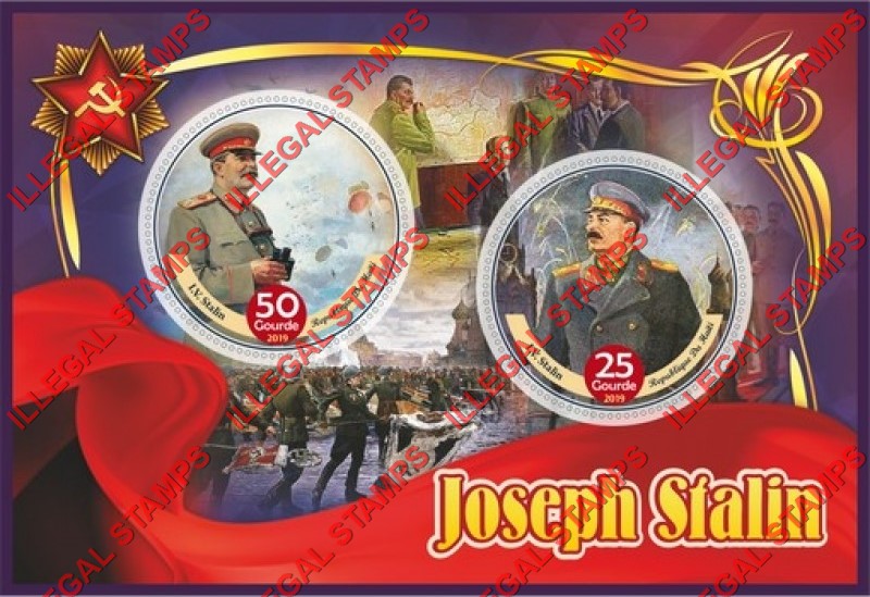 Haiti 2019 Joseph Stalin (different a) Illegal Stamp Souvenir Sheet of 2 Haiti 2019 Joseph Stalin (different a) Illegal Stamp Souvenir Sheet of 2
