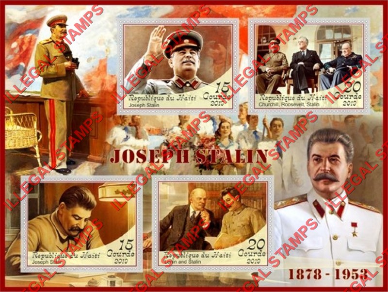 Haiti 2019 Joseph Stalin (different) Illegal Stamp Souvenir Sheet of 4 Haiti 2019 Joseph Stalin (different) Illegal Stamp Souvenir Sheet of 4