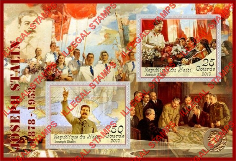 Haiti 2019 Joseph Stalin (different) Illegal Stamp Souvenir Sheet of 2 Haiti 2019 Joseph Stalin (different) Illegal Stamp Souvenir Sheet of 2