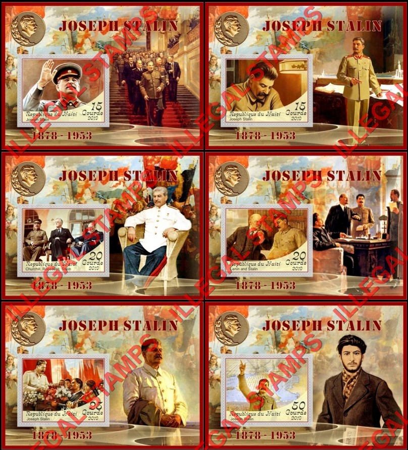 Haiti 2019 Joseph Stalin (different) Illegal Stamp Souvenir Sheets of 1 Haiti 2019 Joseph Stalin (different) Illegal Stamp Souvenir Sheets of 1