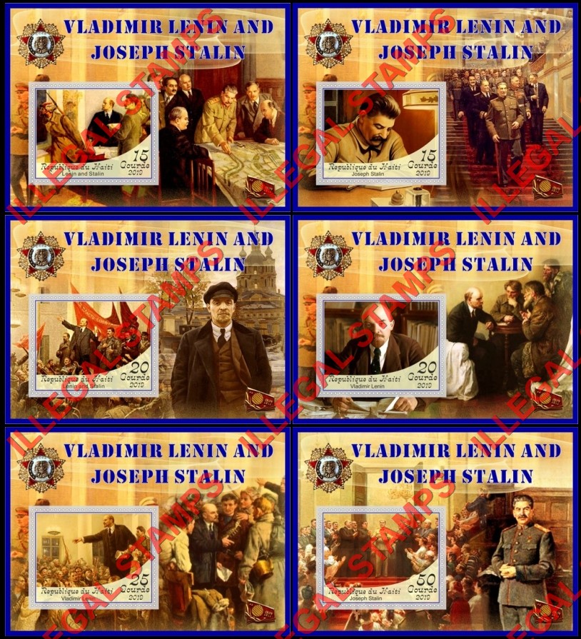 Haiti 2019 Lenin and Stalin Illegal Stamp Souvenir Sheets of 1 Haiti 2019 Lenin and Stalin Illegal Stamp Souvenir Sheets of 1