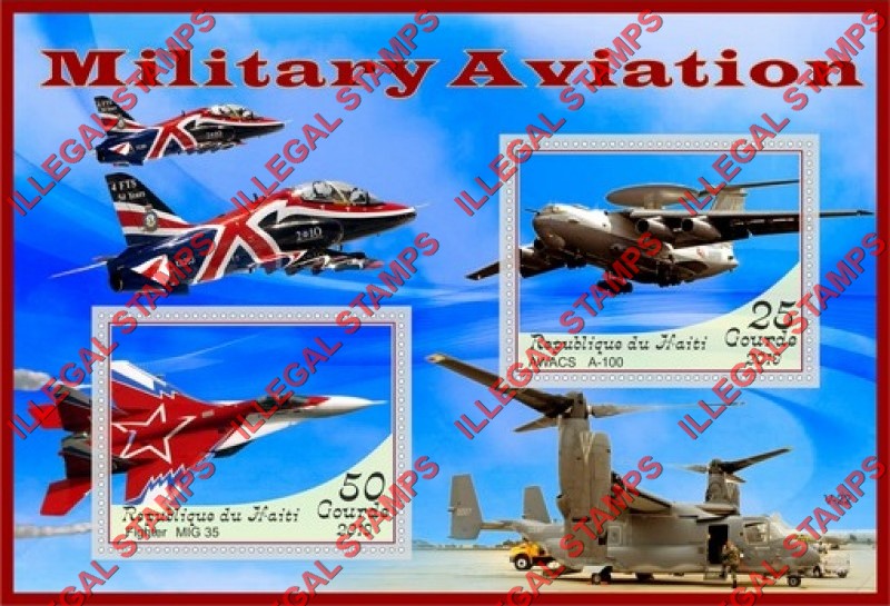 Haiti 2019 Military Aviation Illegal Stamp Souvenir Sheet of 2 Haiti 2019 Military Aviation Illegal Stamp Souvenir Sheet of 2
