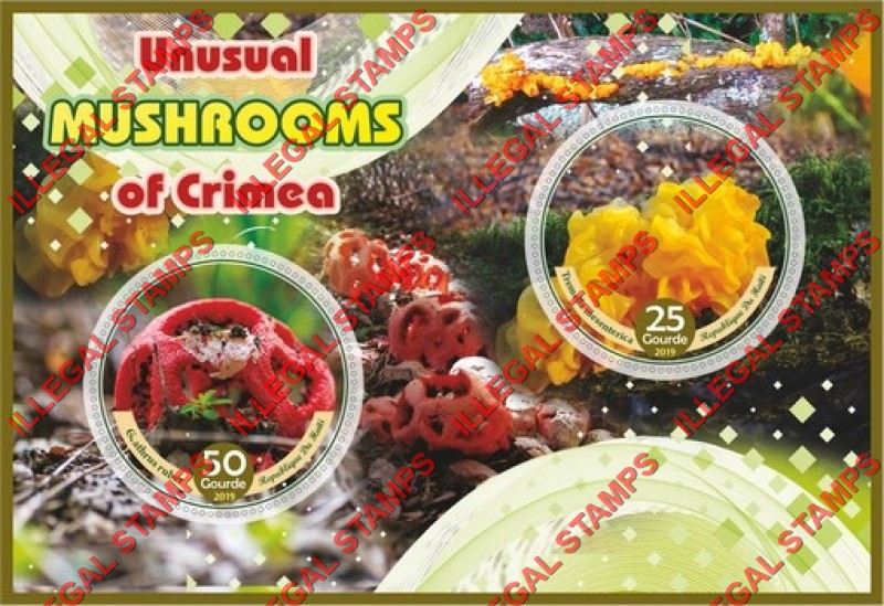 Haiti 2019 Mushrooms of Crimea Illegal Stamp Souvenir Sheet of 2 Haiti 2019 Mushrooms of Crimea Illegal Stamp Souvenir Sheet of 2