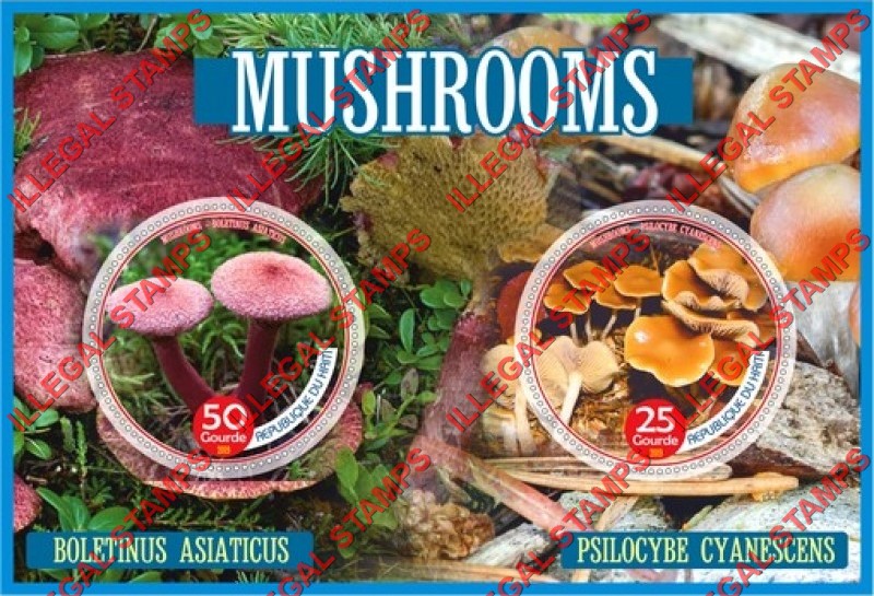 Haiti 2019 Mushrooms Illegal Stamp Souvenir Sheet of 2 Haiti 2019 Mushrooms Illegal Stamp Souvenir Sheet of 2