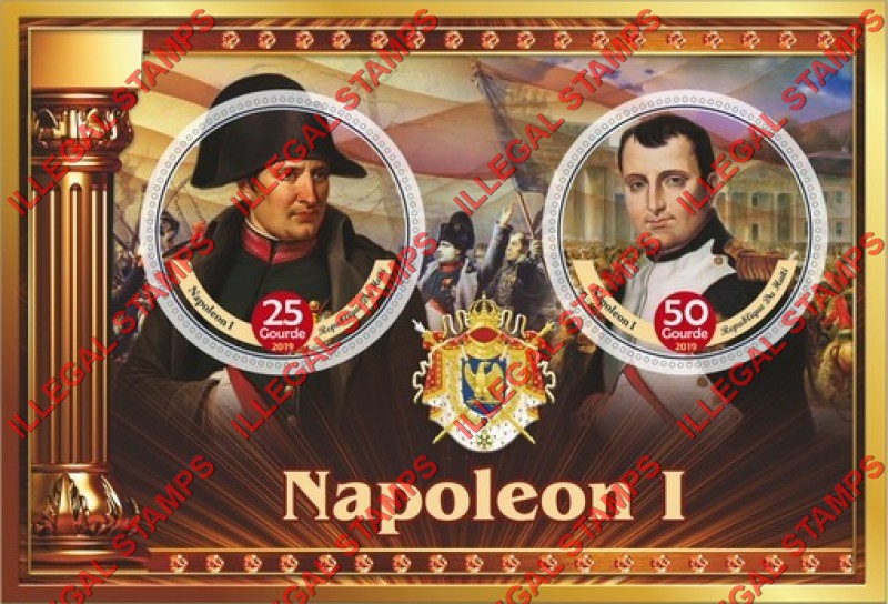 Haiti 2019 Napoleon Bonaparte (different) Illegal Stamp Souvenir Sheet of 2 Haiti 2019 Napoleon Bonaparte (different) Illegal Stamp Souvenir Sheet of 2