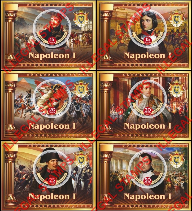 Haiti 2019 Napoleon Bonaparte (different) Illegal Stamp Souvenir Sheets of 1 Haiti 2019 Napoleon Bonaparte (different) Illegal Stamp Souvenir Sheets of 1