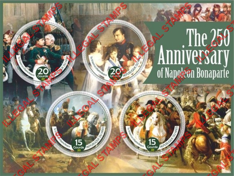 Haiti 2019 Napoleon Bonaparte Illegal Stamp Souvenir Sheet of 4 Haiti 2019 Napoleon Bonaparte Illegal Stamp Souvenir Sheet of 4