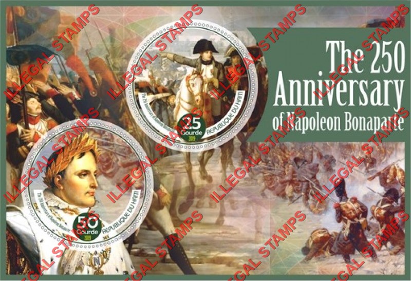 Haiti 2019 Napoleon Bonaparte Illegal Stamp Souvenir Sheet of 2 Haiti 2019 Napoleon Bonaparte Illegal Stamp Souvenir Sheet of 2