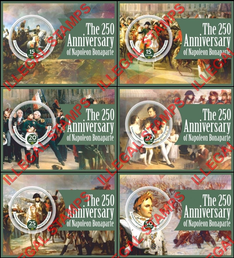 Haiti 2019 Napoleon Bonaparte Illegal Stamp Souvenir Sheets of 1 Haiti 2019 Napoleon Bonaparte Illegal Stamp Souvenir Sheets of 1
