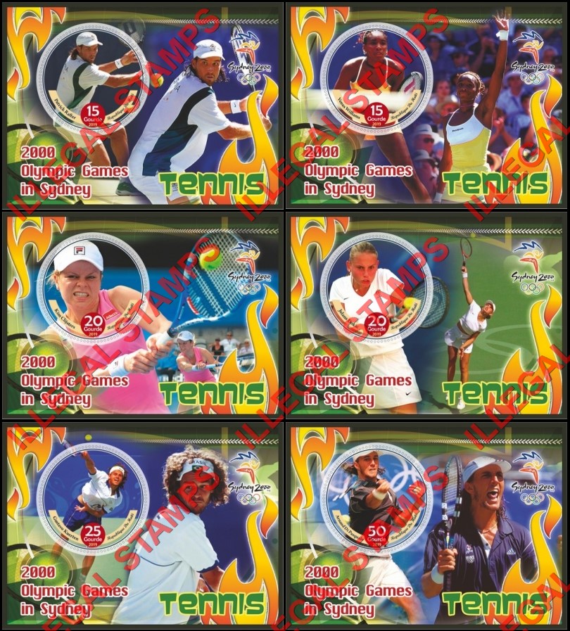 Haiti 2019 Olympic Games in Sydney 2000 Tennis Illegal Stamp Souvenir Sheets of 1 Haiti 2019 Olympic Games in Sydney 2000 Tennis Illegal Stamp Souvenir Sheets of 1