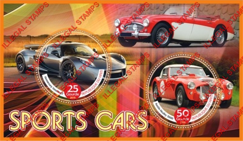 Haiti 2019 Sports Cars Illegal Stamp Souvenir Sheet of 2 Haiti 2019 Sports Cars Illegal Stamp Souvenir Sheet of 2