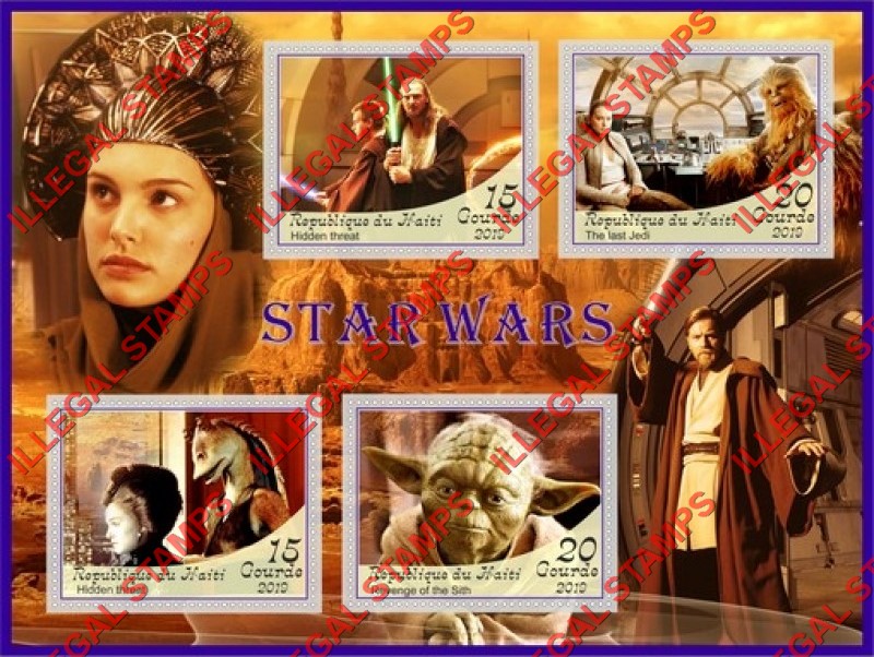 Haiti 2019 Star Wars Illegal Stamp Souvenir Sheet of 4 Haiti 2019 Star Wars Illegal Stamp Souvenir Sheet of 4