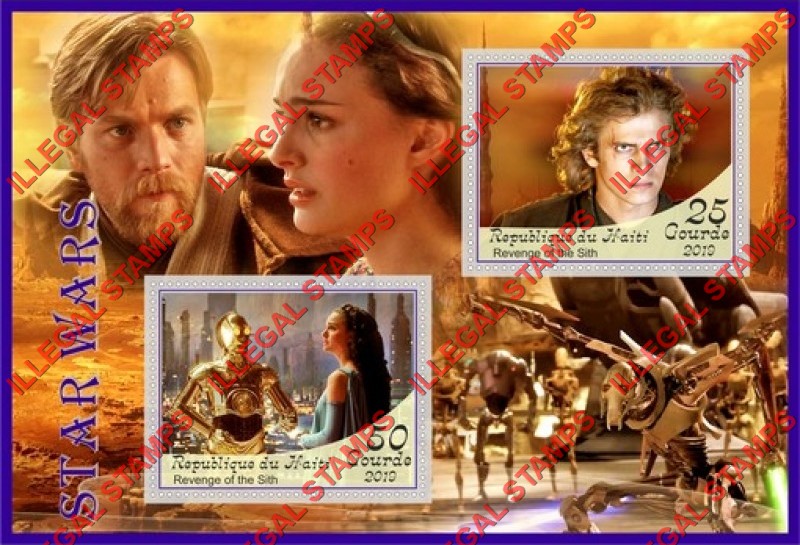 Haiti 2019 Star Wars Illegal Stamp Souvenir Sheet of 2 Haiti 2019 Star Wars Illegal Stamp Souvenir Sheet of 2