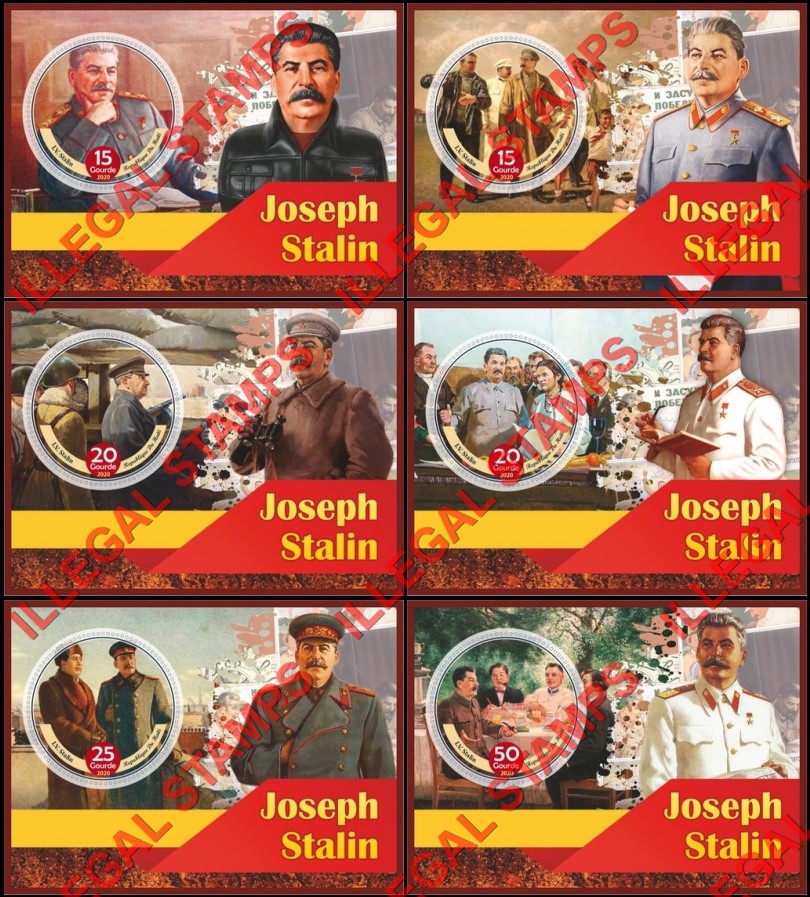 Haiti 2020 Joseph Stalin Illegal Stamp Souvenir Sheets of 1 Haiti 2020 Joseph Stalin Illegal Stamp Souvenir Sheets of 1