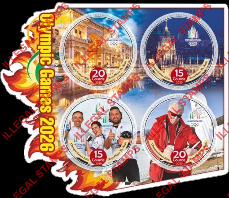 Haiti 2020 Olympic Games in 2026 Illegal Stamp Souvenir Sheet of 4 Haiti 2020 Olympic Games in 2026 Illegal Stamp Souvenir Sheet of 4