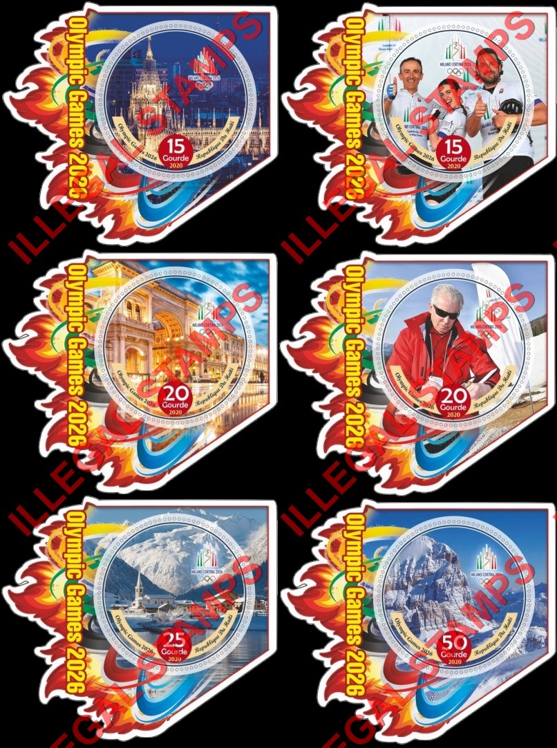 Haiti 2020 Olympic Games in 2026 Illegal Stamp Souvenir Sheets of 1 Haiti 2020 Olympic Games in 2026 Illegal Stamp Souvenir Sheets of 1