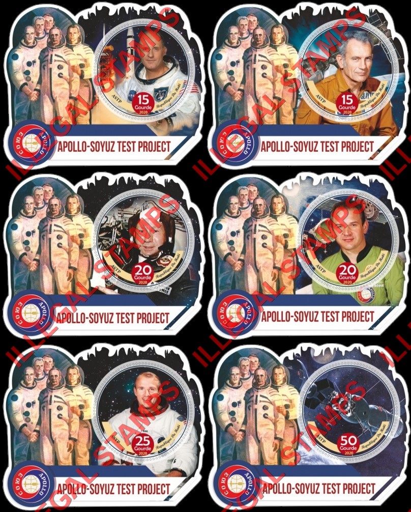 Haiti 2020 Space Apollo-Soyuz Test Project ASTP Illegal Stamp Souvenir Sheets of 1 Haiti 2020 Space Apollo-Soyuz Test Project ASTP Illegal Stamp Souvenir Sheets of 1