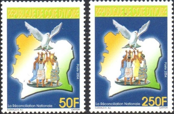 Ivory Coast 2004 National Reconciliation Scott 1132-1133 Ivory Coast 2004 National Reconciliation Scott 1132-1133