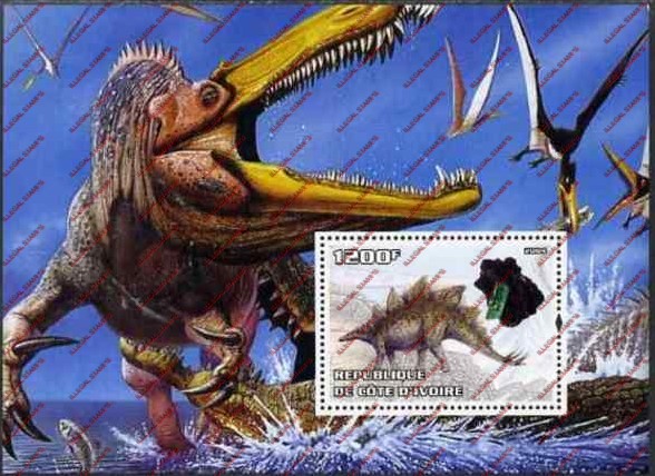 Ivory Coast 2004 Dinosaurs Illegal Stamp Souvenir Sheet of 1 Ivory Coast 2004 Dinosaurs Illegal Stamp Souvenir Sheet of 1