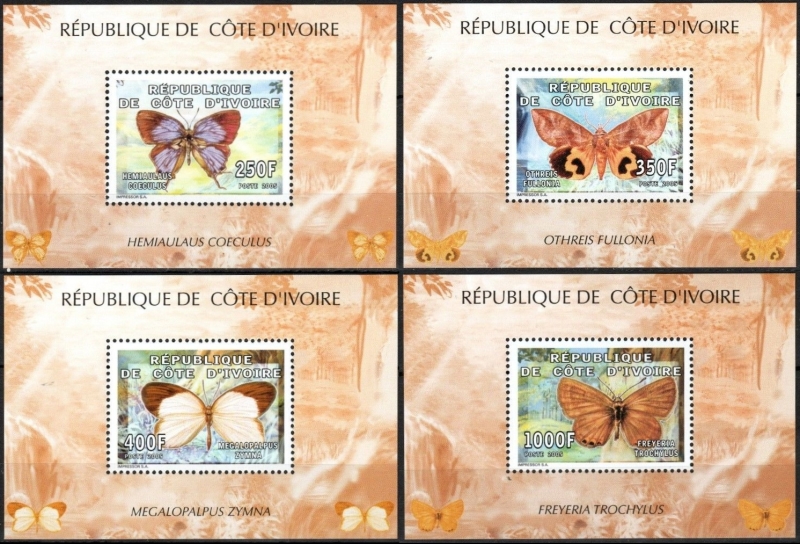 Ivory Coast 2005 Butterflies Deluxe Sheets Ivory Coast 2005 Butterflies Deluxe Sheets