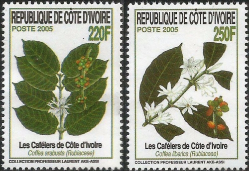 Ivory Coast 2005 Coffee plants Scott 1166-1167 Ivory Coast 2005 Coffee plants Scott 1166-1167