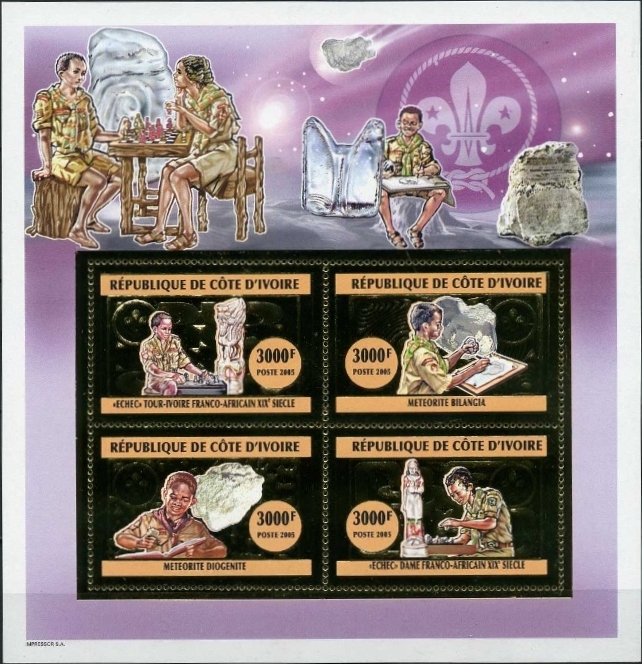 Ivory Coast 2005 Scouts Gold Foil Souvenir Sheet Ivory Coast 2005 Scouts Gold Foil Souvenir Sheet