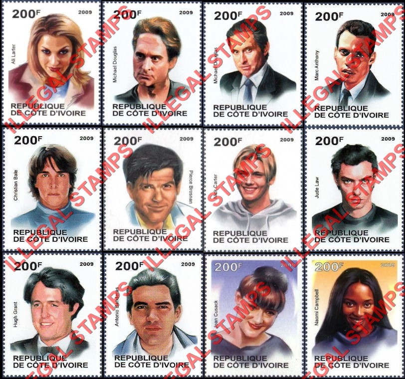 Ivory Coast 2009 Famous People Illegal Stamps (Part 13)