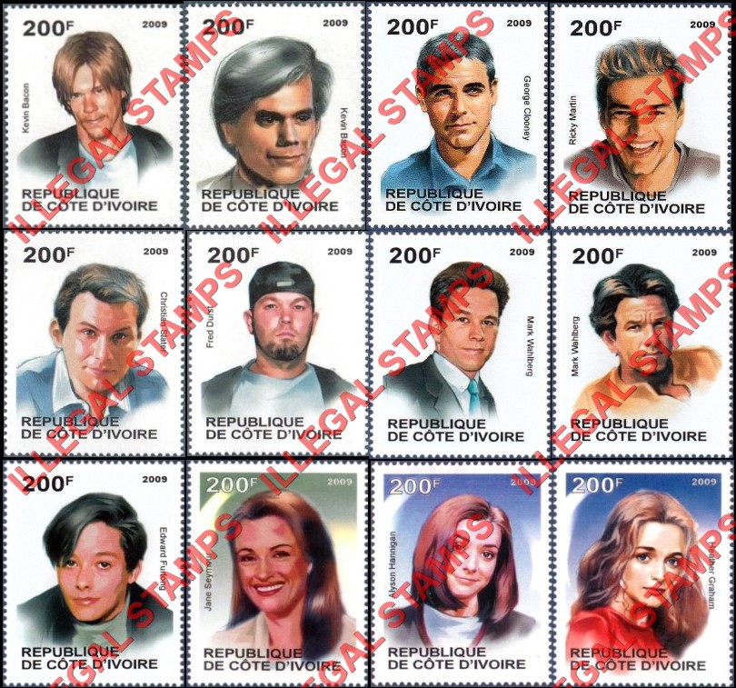 Ivory Coast 2009 Famous People Illegal Stamps (Part 14)
