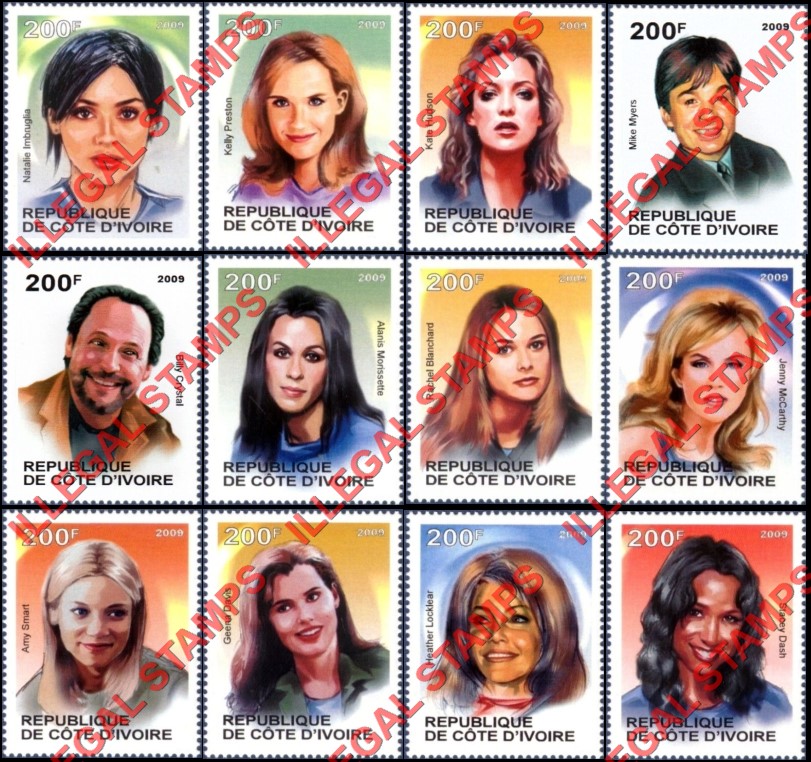 Ivory Coast 2009 Famous People Illegal Stamps (Part 17)