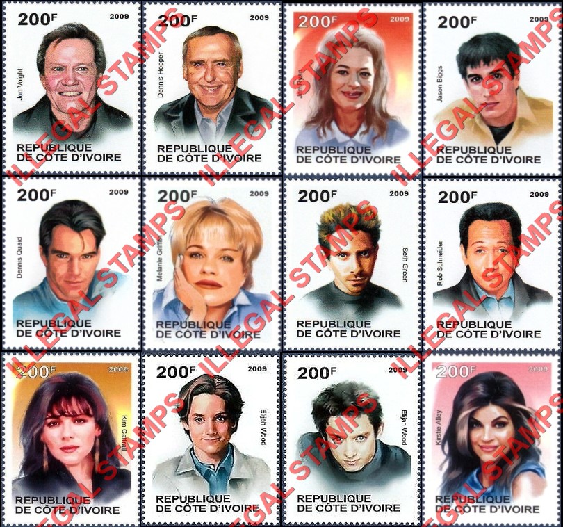 Ivory Coast 2009 Famous People Illegal Stamps (Part 5)
