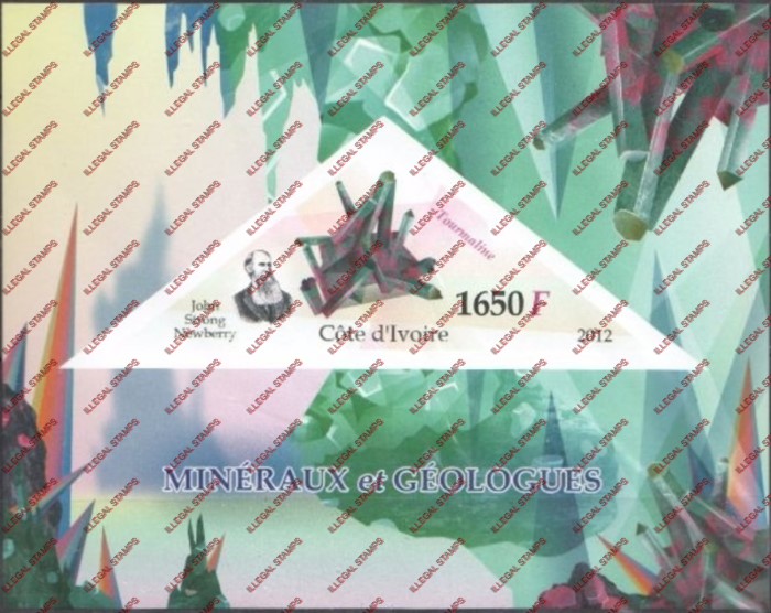 Ivory Coast 2012 Minerals Illegal Stamp Souvenir Sheet of 1 Ivory Coast 2012 Minerals Illegal Stamp Souvenir Sheet of 1