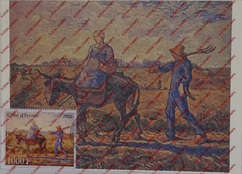 Ivory Coast 2012 Vincent van Gogh Fake Maxi-card Ivory Coast 2012 Vincent van Gogh Fake Maxi-card