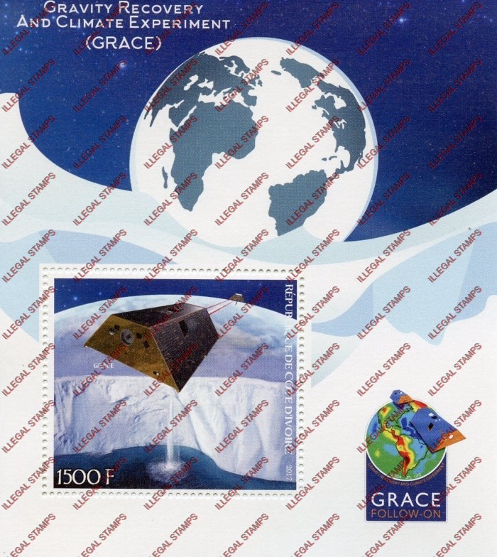 Ivory Coast 2017 Space Grace Illegal Stamp Souvenir Sheet of 1 Ivory Coast 2017 Space Grace Illegal Stamp Souvenir Sheet of 1
