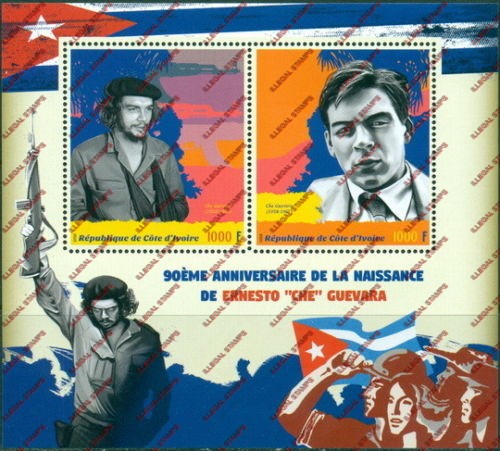 Ivory Coast 2018 Anniversaries Birth of Ernesto Guevera Illegal Stamp Souvenir Sheet of 2
