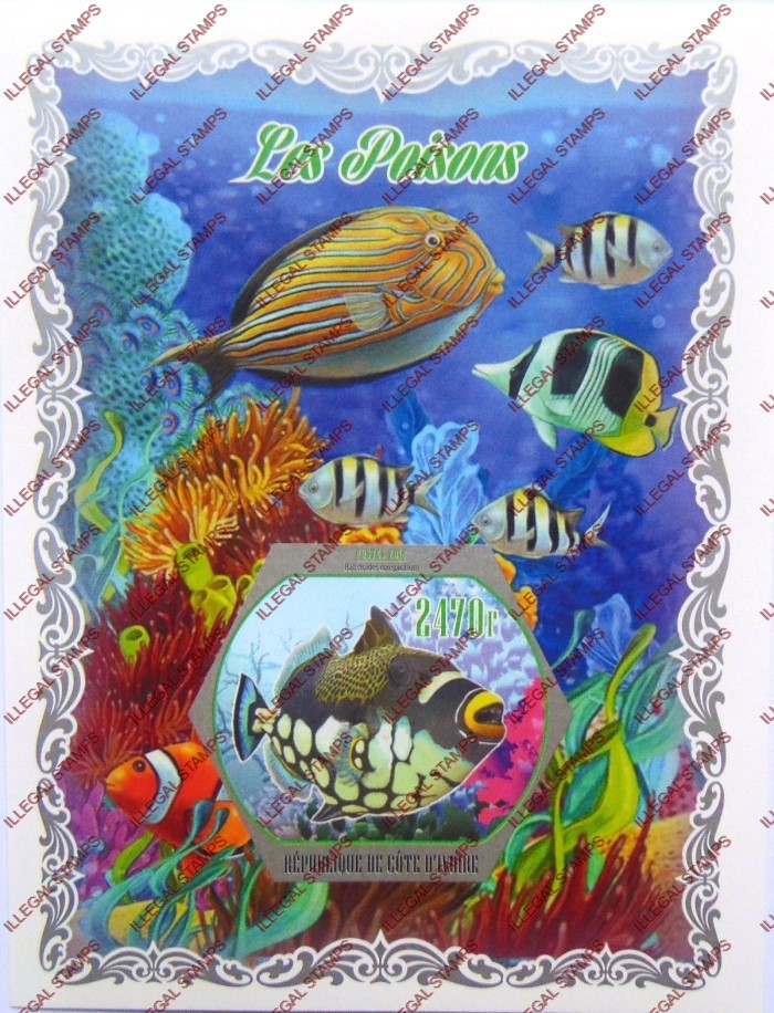 Ivory Coast 2018 Fish Illegal Stamp Souvenir Sheet of 1