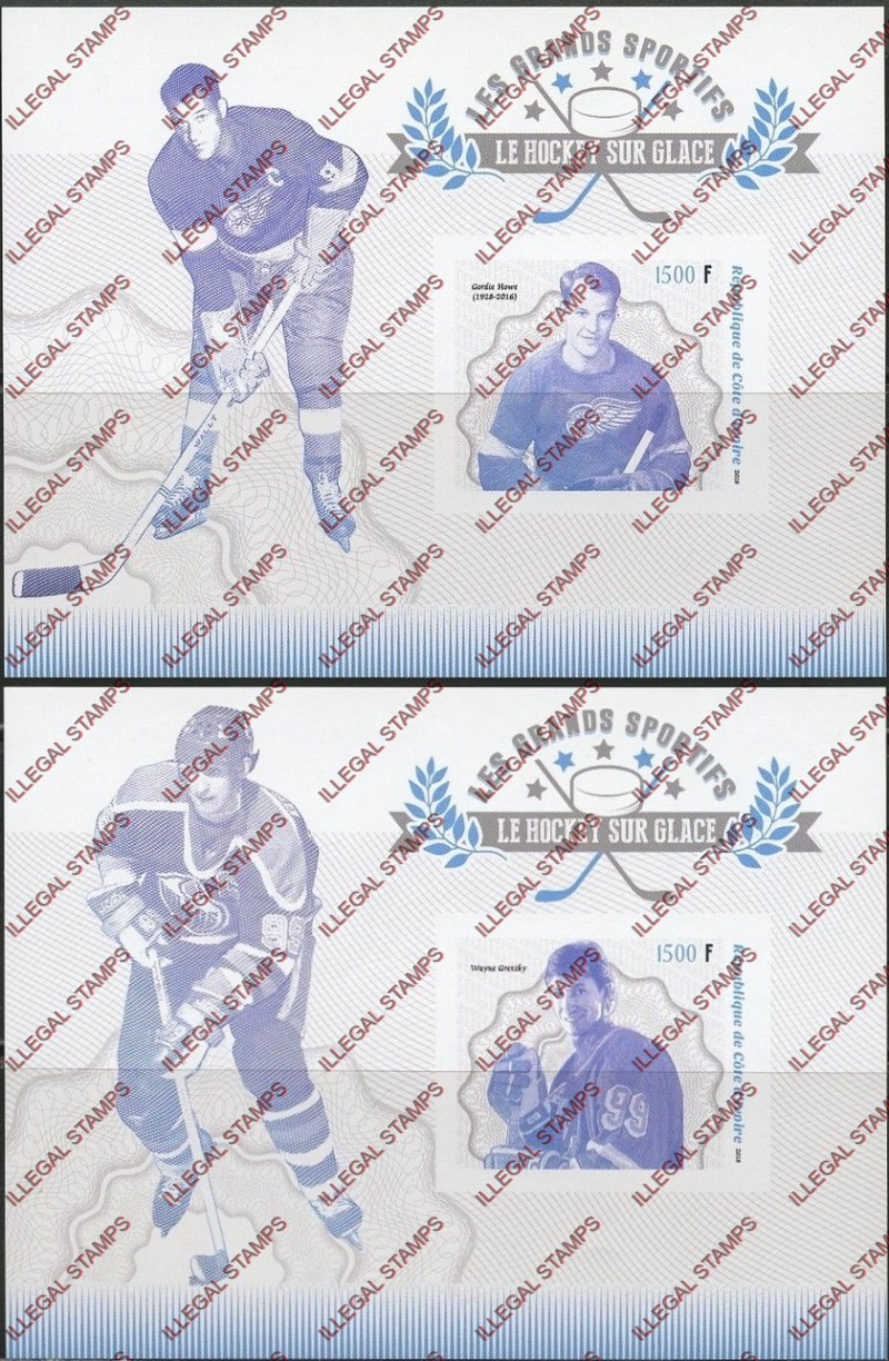Ivory Coast 2018 Ice Hockey Illegal Stamp Souvenir Sheets of 1