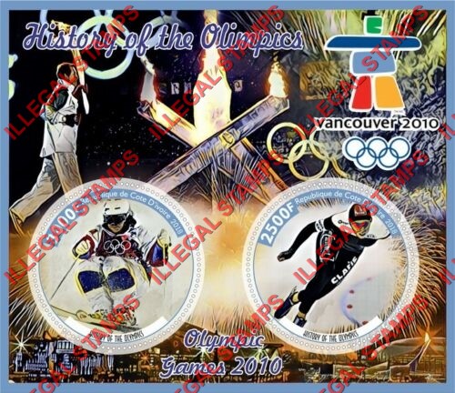 Ivory Coast 2018 Olympics History Illegal Stamp Souvenir Sheet of 2