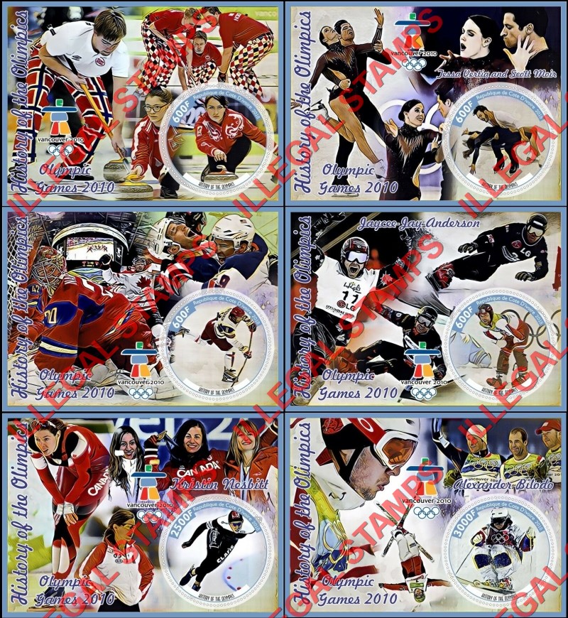 Ivory Coast 2018 Olympics History Illegal Stamp Souvenir Sheets of 1