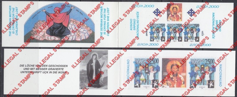Kosovo 2000 EUROPA Christmas Counterfeit Illegal Stamp Booklets Kosovo 2000 EUROPA Christmas Counterfeit Illegal Stamp Booklets