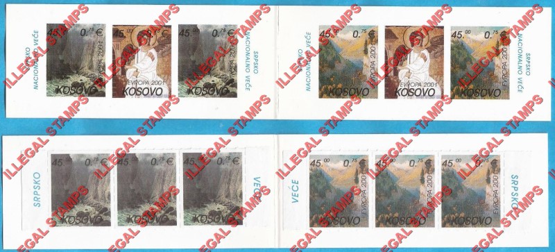 Kosovo 2001 EUROPA National Parks and Angel Counterfeit Illegal Stamp Booklets Kosovo 2001 EUROPA National Parks and Angel Counterfeit Illegal Stamp Booklets