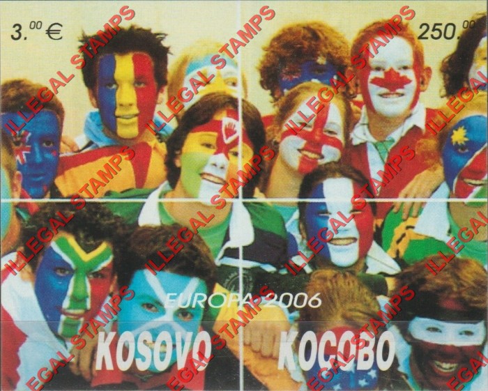 Kosovo 2006 EUROPA Friendship of Nations Counterfeit Illegal Stamp Souvenir Sheet of 1 Kosovo 2006 EUROPA Friendship of Nations Counterfeit Illegal Stamp Souvenir Sheet of 1
