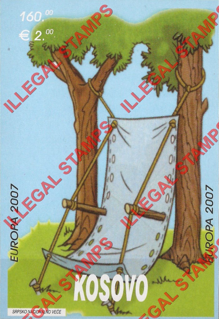 Kosovo 2007 EUROPA Scouts Pathfinder Counterfeit Illegal Stamp Souvenir Sheet of 1 Kosovo 2007 EUROPA Scouts Pathfinder Counterfeit Illegal Stamp Souvenir Sheet of 1