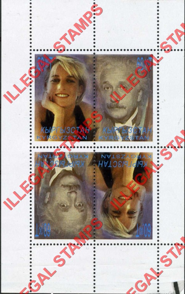 Kyrgyzstan 2000 20th Century Icons Illegal Stamp Tete-beche Block Kyrgyzstan 2000 20th Century Icons Illegal Stamp Tete-beche Block