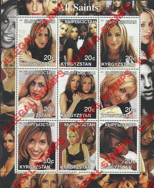 Kyrgyzstan 2001 All Saints Illegal Stamp Sheetlet of Nine Kyrgyzstan 2001 All Saints Illegal Stamp Sheetlet of Nine