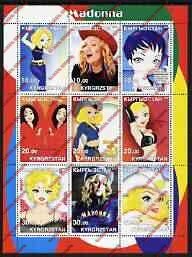 Kyrgyzstan 2002 Madonna Illegal Stamp Sheetlet of Nine