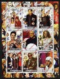 Kyrgyzstan 2002 MTV Music Awards Illegal Stamp Sheetlet of Nine